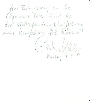 Bild des Verkufers fr Eigenh. Albumblatt mit U. zum Verkauf von Eberhard Kstler Autographen&Bcher oHG