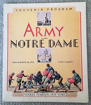 Seller image for 1932 Army vs. Notre Dame College Football Game Program for sale by Recycled