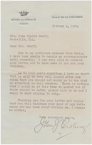 Typed letter signed from Paris