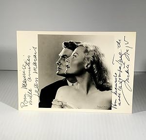Jean Marais. Michèle Morgan. Carte postale signée