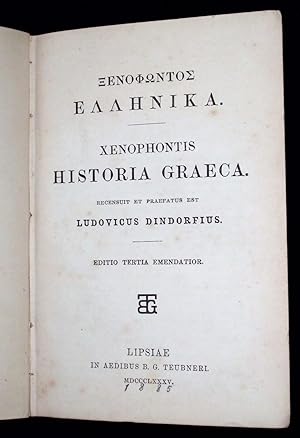 Bild des Verkufers fr Historia Graeca. Recensiut et Praefatus est Ludovicus Dindorfius. zum Verkauf von Altstadt-Antiquariat Nowicki-Hecht UG