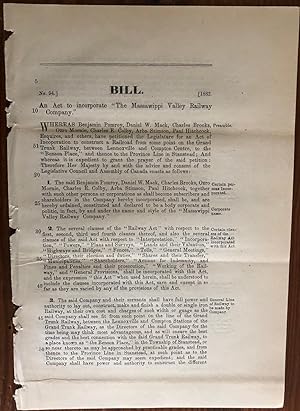 Bill. An Act to Incorporate "The Massawippi Valley Railway Company." No. 94] [1862]