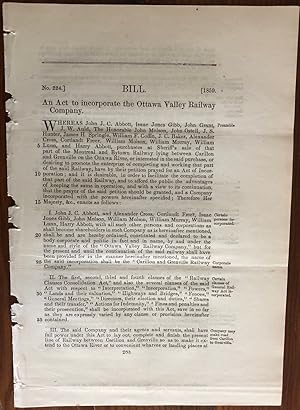 Bill. An Act to incorporate the Ottawa Valley Railway Company. No. 224 [1859]