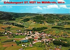 Postkarte Carte Postale 73587521 St Veit Muehlviertel Fliegeraufnahme mit Hausberg und Ruine Waxe...
