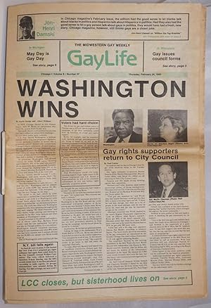 Imagen del vendedor de GayLife: the Midwestern gay weekly; [aka Chicago GayLife] vol. 8, #37, Thursday, February 24, 1983 a la venta por Bolerium Books Inc.