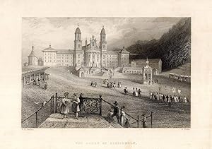 Immagine del venditore per The Abbey of Einsiedeln. Stahlstich-Ansicht von Wallis nach Bartlett. venduto da Antiquariat Dennis R. Plummer
