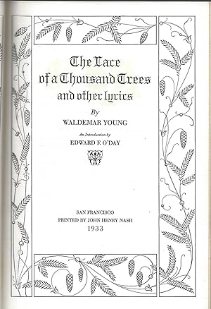 Seller image for The Lace of a Thousand Trees and other Lyrics for sale by Eve's Book Garden