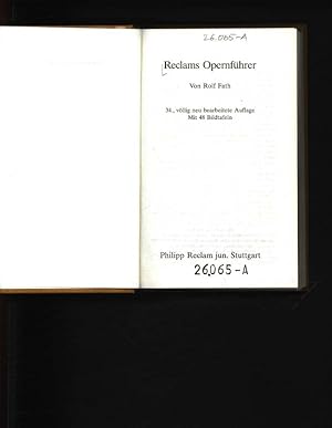 Immagine del venditore per Reclams Opernfhrer venduto da Antiquariat Bookfarm