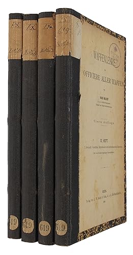 Imagen del vendedor de Waffenlehre fr aller Waffen. 1.-4. Heft. (1. Explosive Prparate und die Geschoss-Construction. - 2. Rohre und Gestelle der Feuerwaffen. - 3. Die Handfeuerwaffen, Blankwaffen und Schutzwaffen. - 4. Geschtze. Mitrailleusen und schnellfeuernde Kanonen. a la venta por Lynge & Sn ILAB-ABF