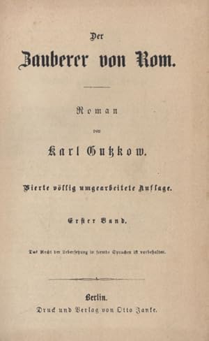 Bild des Verkufers fr Der Zauberer von Rom. Roman. zum Verkauf von Georg Fritsch Antiquariat