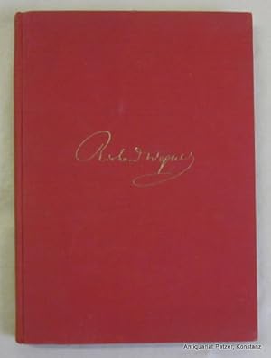 Image du vendeur pour Richard Wagner. Sein Leben, sein Werk, seine Welt in 260 Bildern. Berlin, Hesse, 1933. Gr.-8vo. 2 Bl. u. 160 Tafelseiten mit 260 Abbildungen. Or.-Lwd.; Rckenprgung etwas beschabt. mis en vente par Jrgen Patzer