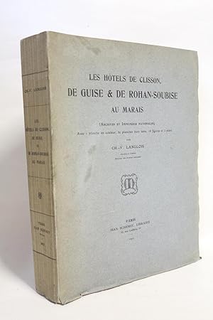 Bild des Verkufers fr Les htels de Clisson, de Guise & Rohan-Soubise au Marais (archives et imprimerie nationale) zum Verkauf von Librairie Le Feu Follet