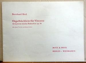 Orgelbüchlein für Vincenz (10 festliche kleine Präludien op. 66; Vorwort Gaston Litaize)