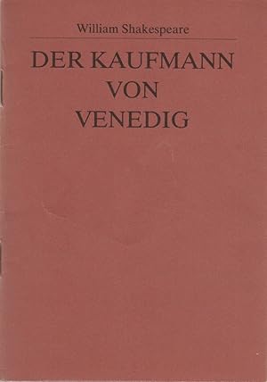 Bild des Verkufers fr Programmheft William Shakespeare DER KAUFMANN VON VENEDIG Premiere 17. Mrz 1985 Spielzeit 1984 / 85 zum Verkauf von Programmhefte24 Schauspiel und Musiktheater der letzten 150 Jahre