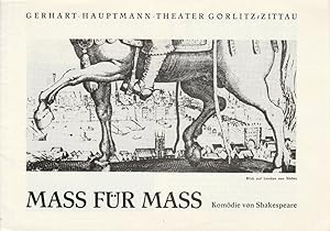 Immagine del venditore per Programmheft MASS FR MASS Komdie von William Shakespeare Premiere 19. Mai 1978 Spielzeit 1977 / 78 venduto da Programmhefte24 Schauspiel und Musiktheater der letzten 150 Jahre