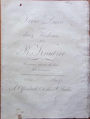 Immagine del venditore per Trois duos pour deux violons. Onzime oeuvre de duos, 2e livraison. venduto da Flix ALBA MALZIEU