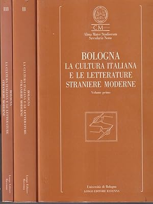 Bild des Verkufers fr Bologna la cultura italiana e le letterature straniere moderne 3 voll. zum Verkauf von Librodifaccia