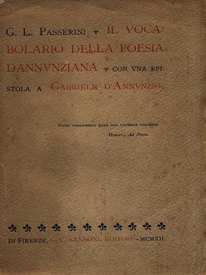 Bild des Verkufers fr Il vocabolario della poesia dannunziana zum Verkauf von Librodifaccia