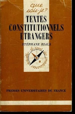 Bild des Verkufers fr Que sais-je? N 2060 Textes constitutionnels trangers zum Verkauf von Le-Livre
