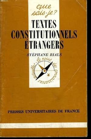 Bild des Verkufers fr Que sais-je? N 2060 Textes constitutionnels trangers zum Verkauf von Le-Livre