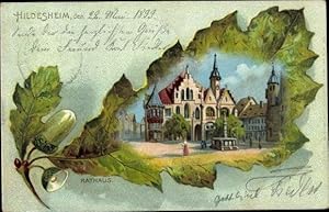 Eichenblatt Litho Hildesheim in Niedersachsen, Rathaus