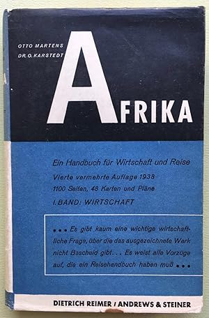 Seller image for Afrika Ein Handbuch fr Wirtschaft und Reise. Herausgegeben auf Anregung der Deutschen Afrika-Linien. Mit 48 Karten und Plnen for sale by les routes du globe