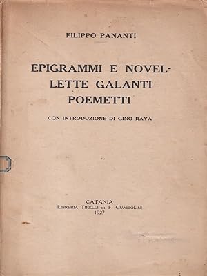 Bild des Verkufers fr Epigrammi e novellette galanti poemetti zum Verkauf von Librodifaccia