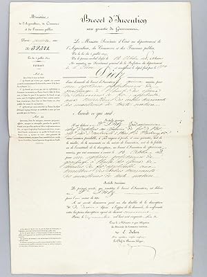 Brevet d'Invention accordé le 12 octobre 1858 à M. David Dietz, chef d'atelier au Chemins de Fer ...