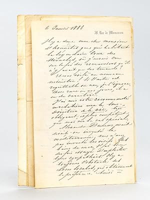 3 lettres autographes signées d'Alfred Potier de Courcy. 1 LAS datée de Paris, le 31 octobre 1887...