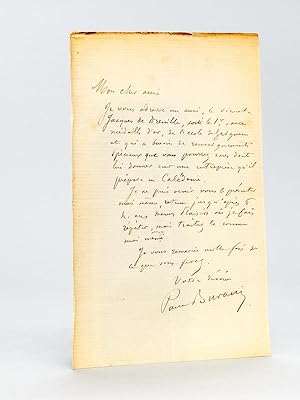Lettre autographe signée de Paul Burani : "Mon cher ami, je vous adresse un ami, le Vicomte Jacqu...
