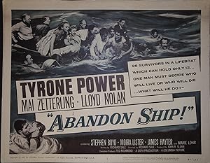 Imagen del vendedor de Abandon Ship! Lobby Title Card a la venta por AcornBooksNH