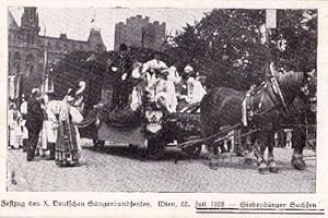 Imagen del vendedor de Festzug des X.Deutschen Sngerbundfestes. Wien, 22. Juli 1928. Siebenbrger Sachsen. Ansichtskarte in Lichtdruck. Ungelaufen. a la venta por Antiquariat Heinz Tessin