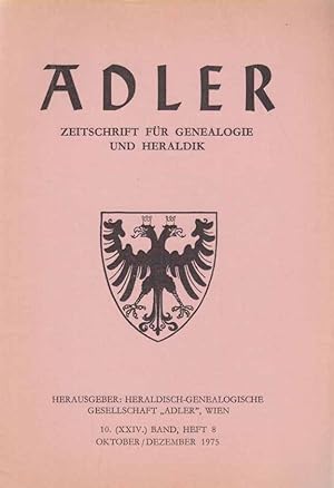 Heft 8 / 1975. Adler. Zeitschrift für Genealogie und Heraldik.