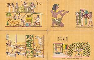 Egypt Pressing Wine Making Flowers Fruit Agriculture 5x Old Postcard s