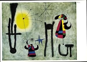 Joan Miro 1 Kunst Postkarte Zeichnung Neu Abstrakt Portrait 3 