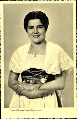 Ansichtskarte / Postkarte Das Roserl vom Tegernsee, Frau in bayrischer Tracht