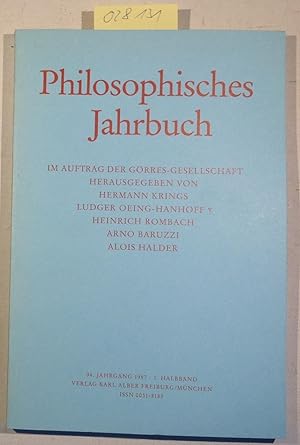 Philosophisches Jahrbuch 94. Jahrgang 1987 1. Halbband
