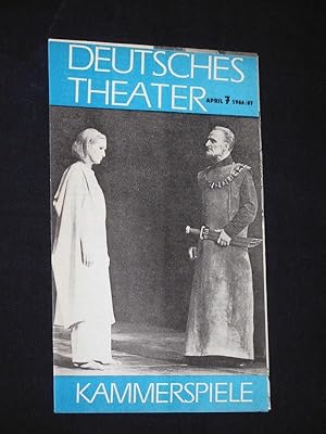 Bild des Verkufers fr Deutsches Theater/ Kammerspiele, April, Nr. 7, 1966/67 [Theaternachrichten] zum Verkauf von Fast alles Theater! Antiquariat fr die darstellenden Knste