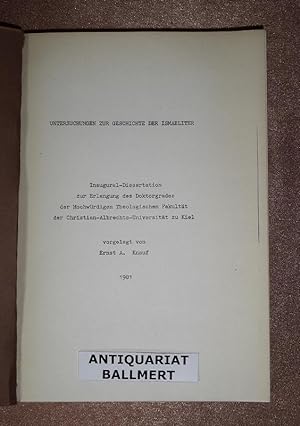 Imagen del vendedor de Untersuchungen zur Geschichte der Ismaeliter. Inaugural-Dissertation. a la venta por Antiquariat Ballmert