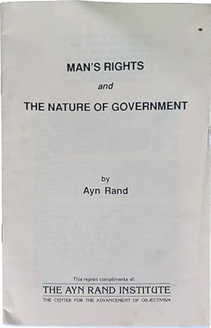 Seller image for Man's Rights and the Nature of Government for sale by Carpetbagger Books