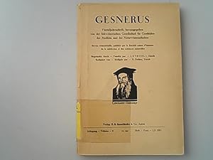 Imagen del vendedor de Gesnerus : Vierteljahrsschrift herausgegeben von der Schweizerischen Gesellschaft fr Geschichte der Medizin und der Naturwissenschaften. Volume 8, 1951. a la venta por Antiquariat Bookfarm