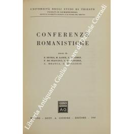 Bild des Verkufers fr Conferenze romanistiche zum Verkauf von Libreria Antiquaria Giulio Cesare di Daniele Corradi