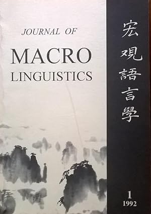 Bild des Verkufers fr Journal of Macrolinguistics No. 1 zum Verkauf von The Book House  (PBFA)