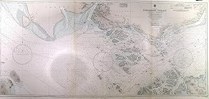 SINGAPORE STRAIT - WESTERN PORTION. Large detailed sea chart from British Admiralty Surveys to ...