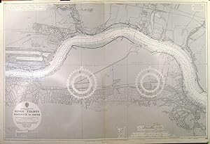 RIVER THAMES WOOLWICH TO ERITH. Large detailed chart of the Thames between Woolwich and Erith f...