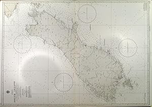 SOUTH ISLAND. Sea chart of New Zealands South Island from Government Charts to 1960 and survey...