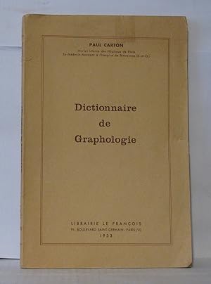 Imagen del vendedor de Dictionnaire de graphologie a la venta por Librairie Albert-Etienne