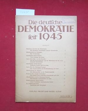 Bild des Verkufers fr Die deutsche Demokratie seit 1945. zum Verkauf von Versandantiquariat buch-im-speicher