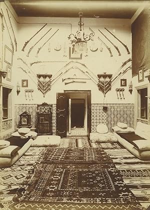 Morocco Marrakech Lounge Sitting Room Many Rifles Rugs Old Photo Felix 1915