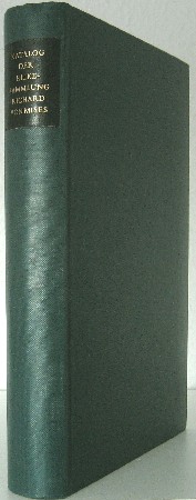 Seller image for Katalog der Rilke-Sammlung Richard von Mises. for sale by Antiquariat Richart Kulbach
